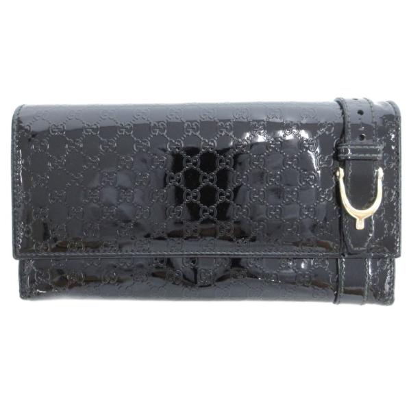 GUCCI グッチ マイクロシマ マイクロGG 二つ折り財布 レザー 黒 関税負担なし☆GUCCI グッチ マイクロ GG シマ 二つ折り財布 (GUCCI