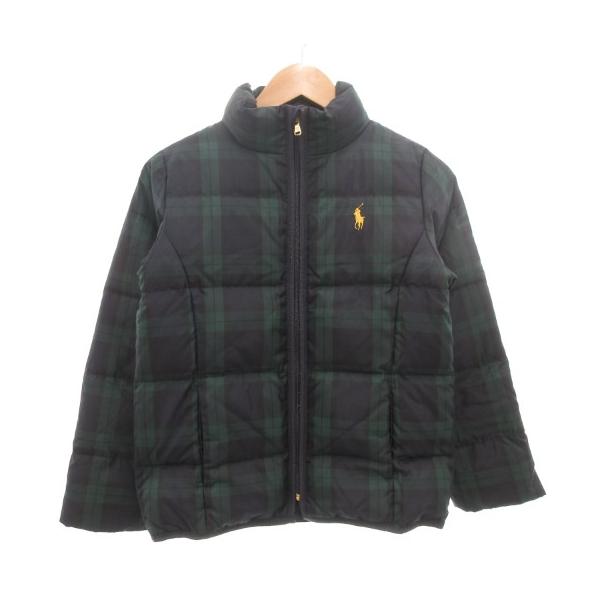 美品☆ポロバイラルフローレン　ダウンジャケット　ポニー刺繍　ブラックウォッチ POLO RALPH LAUREN ラルフローレン ダウンジャケット ジップアップ
