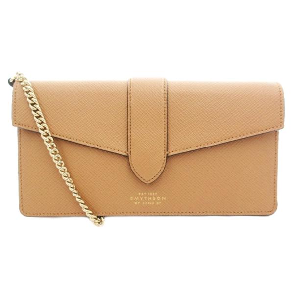 【中古】スマイソン SMYTHSON ミニバッグ ショルダー ウォレット チェーンストラップ ロゴ ベージュ系 /UO vectorpremium_165-502509090079