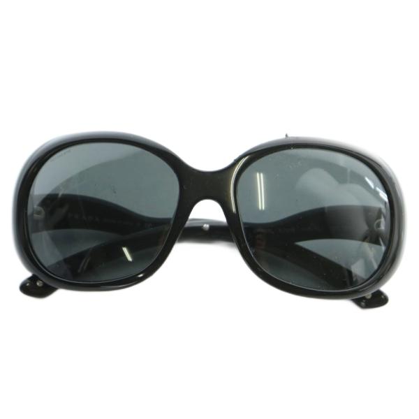 【中古】プラダ PRADA 眼鏡 サングラス セルフレーム カラーレンズ ビッグフレーム ロゴ 57□18-130 黒 SPR 08L PRADA（プラダ） 眼鏡 サングラス セルフレーム カラーレンズ ビッグ