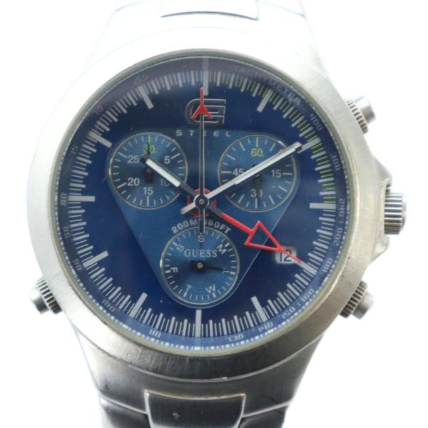 ゲス・腕時計ジャンク品美品 ゲス GUESS STEEL ジャンク品 腕時計 ウォッチ クォーツ クロノグラフ