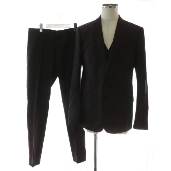 【中古】DOLCE&GABBANA スーツ セットアップ スリーピース テーラードジャケット スラックス ベスト 48 ワインレッド DOLCE&GABBANA（ドルチェ & ガッバーナ） スーツ セットアップ
