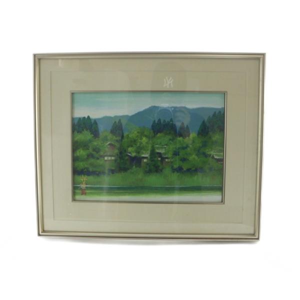 絵画 菅守雄 奈良春日山望む 日本画 美術 風景 マルチカラー □GY18