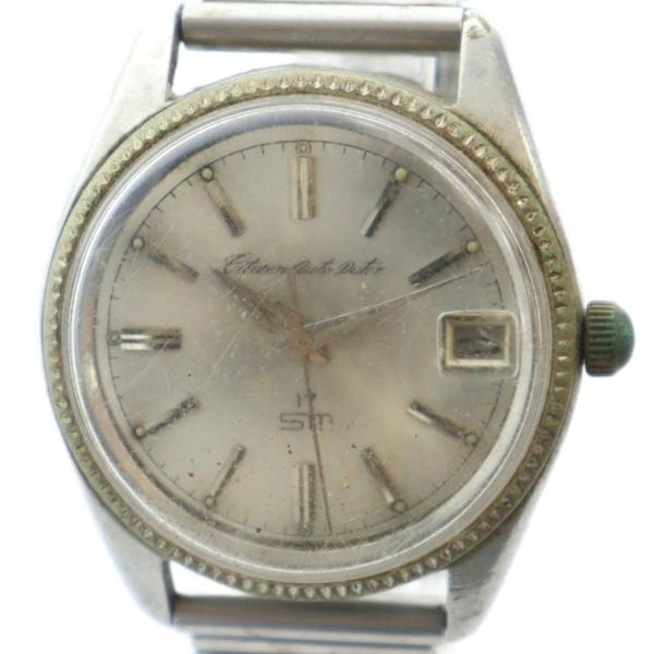 【高級】シチズン/オートデーター SM/60’s/自動巻/メンズ腕時計/シルバー シチズン ジェット オートデータ 1963年製 パラウォーター 21石 純正