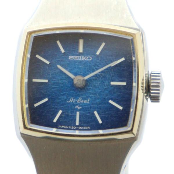 セイコー SEIKO 1120-3080 腕時計 ウォッチ 手巻き 青文字盤 ロゴ