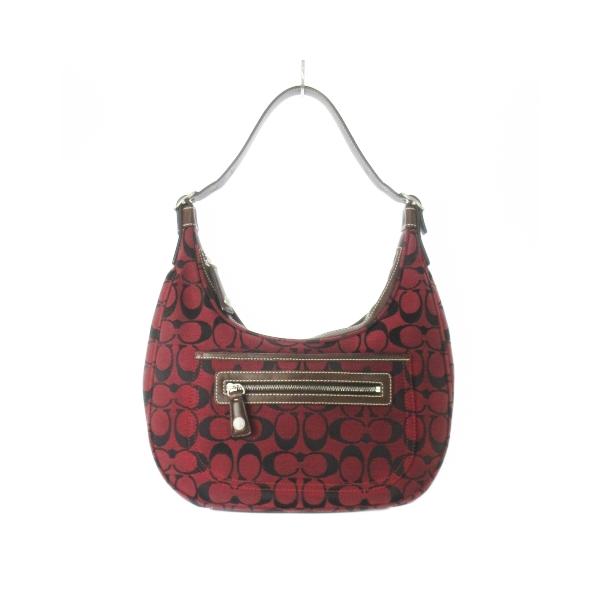 コーチ COACH ショルダーバッグ キャンバス レザー ミニシグネチャー　赤 vectorpremium_165-502510020083