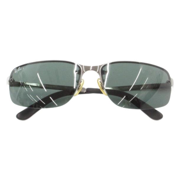【中古】レイバン RAY BAN サングラス 62□15 アイウェア 度無し ハーフリム シルバーカラー 黒 ブラック RB-3239 レイバン RAY BAN サングラス 62□15 アイウェア 度無し ハーフリム