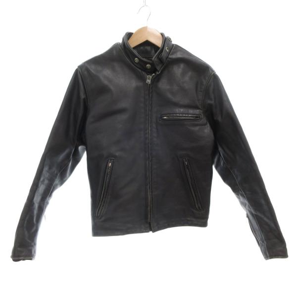 【中古】ショット SCHOTT ライダース レザージャケット 革ジャン 36 シングル ライナー付 黒 ブラック /AE ■GY18 ショット SCHOTT ライダース レザージャケット 革ジャン 36 シングル
