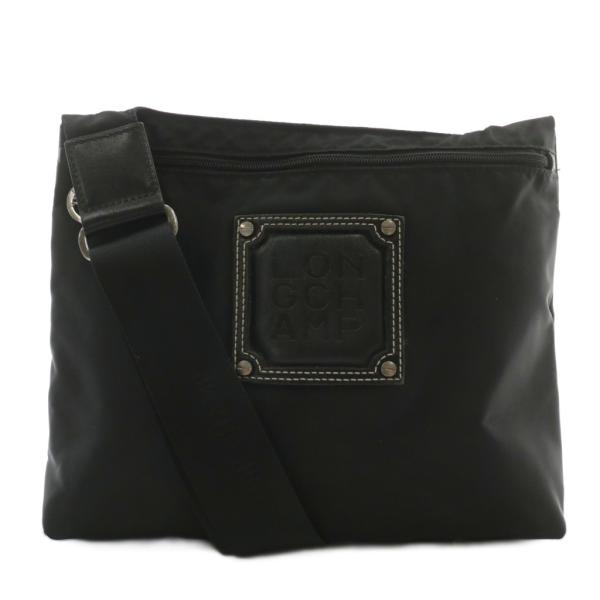 LONGCHAMP ショルダーバッグ ブラック LONGCHAMP（ロンシャン） ショルダーバッグ ナイロン レザー ロゴ 黒