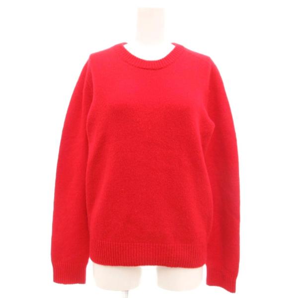 【中古】セリーヌ CELINE エディ期 ニット セーター ウール クルーネック 長袖 XS 赤 レッド 2A515350D /NU ■GY11 CELINE（セリーヌ） エディ期 ニット セーター ウール クルーネック