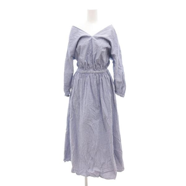 未使用に近い　ロンハーマン　ロングワンピース　長袖 ロンハーマン Ron Herman ワンピース ミモレ ロング ギンガムチェック