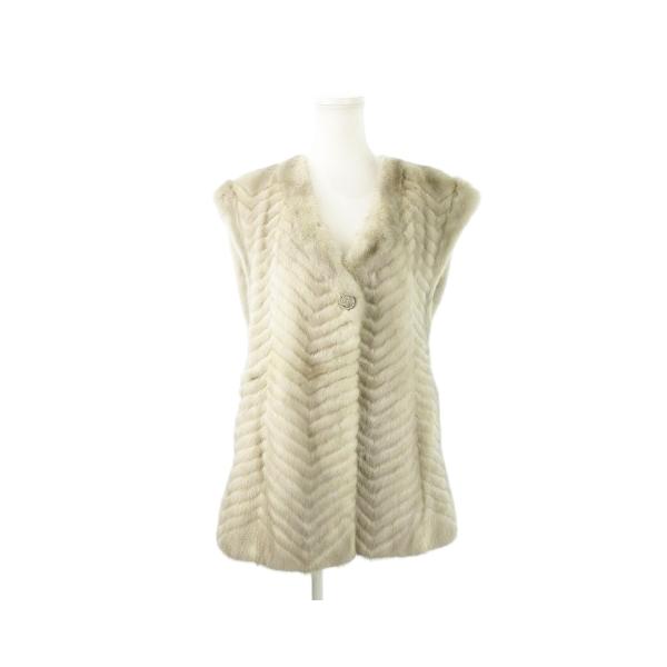 ノーブランド サファイアミンク ファー ベスト 毛皮 Vカット