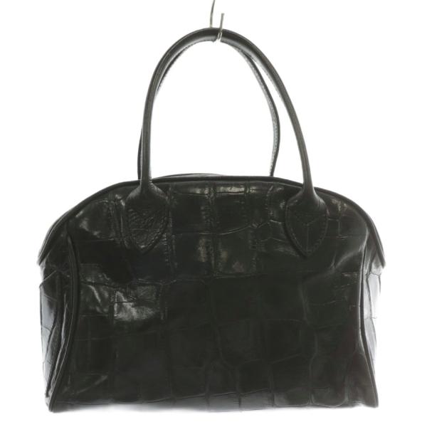 BALLY ブラック ハンドバッグ Bally（バリー） ハンドバッグ トート レザー クロコ型押し ロゴ 黒
