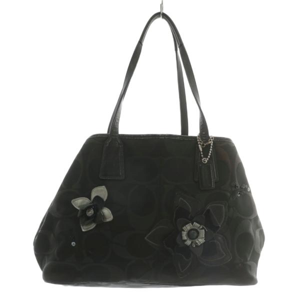 COACH（コーチ） ハンドバッグ トート サテン レザー がま口