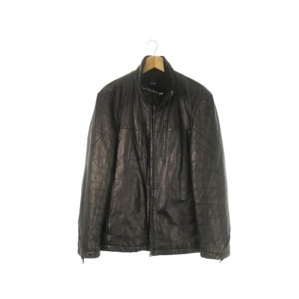 ヒューゴボス HUGO BOSS ラムレザージャケット ブルゾン ジップアップ