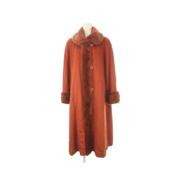 エンバ EMBA カシミヤロングコート インクファー 毛皮 オレンジ