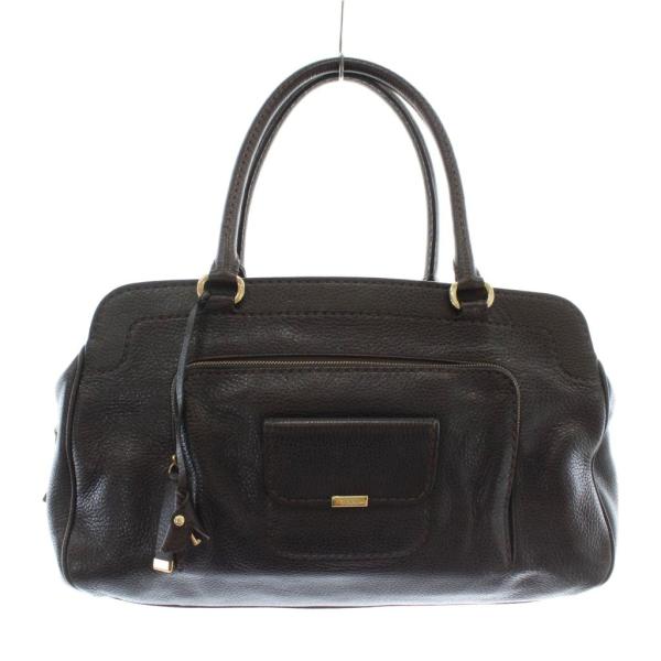 【中古】トッズ TOD'S ボストンバッグ トラベルバッグ 旅行用 レザー ロゴ ゴールド金具 こげ茶 ダークブラウン トッズ TOD'S ボストンバッグ トラベルバッグ 旅行用 レザー ロゴ