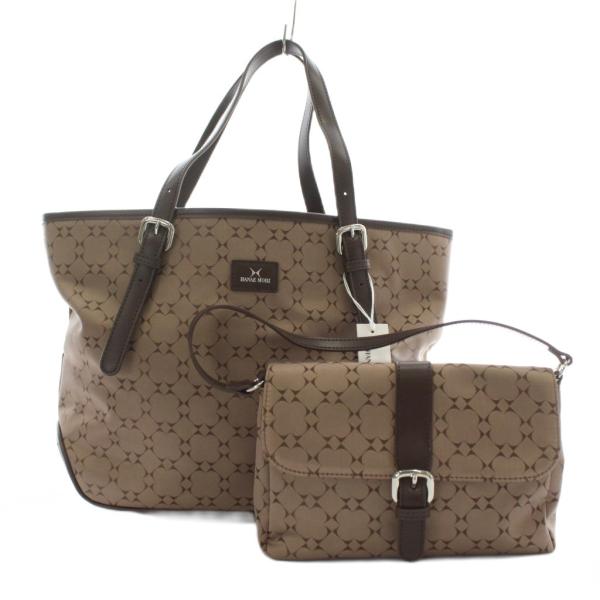 未使用品 ハナエモリ HANAE MORI トートバッグ ナイロン レザー