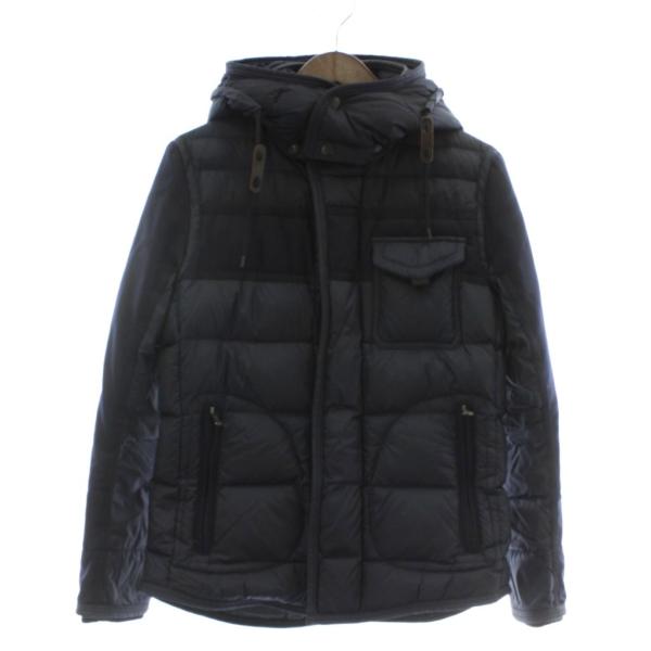 【中古】MONCLER RYAN ダウンジャケット アウター ナイロン 羊毛 ウール 切り替え フード 0 S 紺 A20914139285 53227 MONCLER（モンクレール） MONCLER RYAN ダウンジャケット アウター