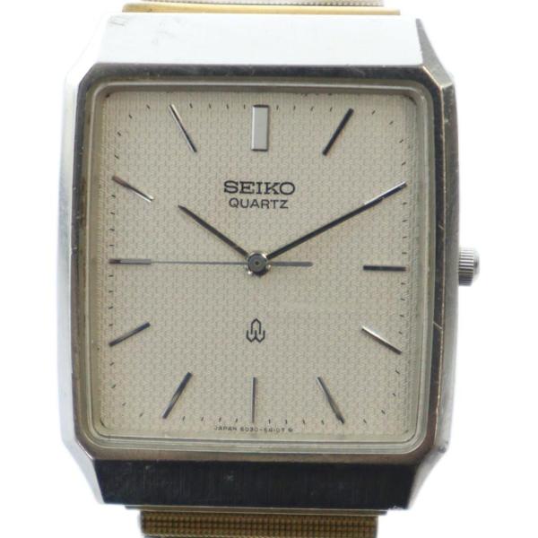 セイコー SEIKO 6030-5340 腕時計 ウォッチ クォーツ ロゴ スクエア 白 