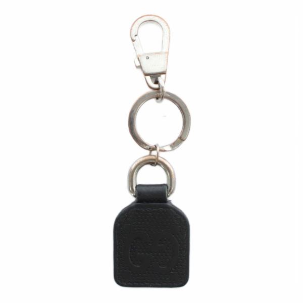 GUCCI（グッチ） キーリング キーホルダー レザー GGエンボス 黒