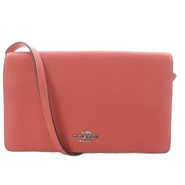 【中古】コーチ ウォレットバッグ ショルダーバッグ ワンショルダー 斜め掛け レザー ピンク F30256 /YO11 ■GY42 COACH（コーチ） ウォレットバッグ ショルダーバッグ ワンショルダー