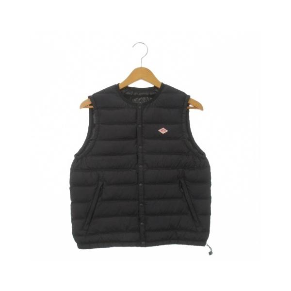 ダントン DANTON ベスト インナーダウン ナイロン クルーネック ロゴ
