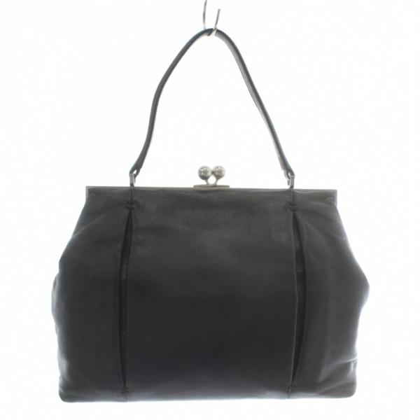 ハマノ HAMANO 濱野皮革工藝 ハンドバッグ レザー がま口 ワンハンドル