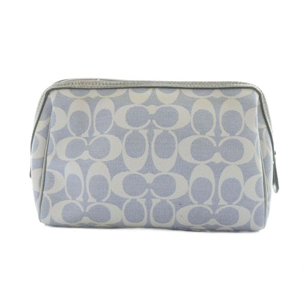 COACH（コーチ） ポーチ 小物入れ マルチケース PVC ロゴ 青 ブルー