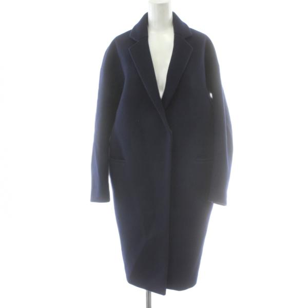 エンフォルド ENFOLD メルトンチェスターコート ウール 36 ネイビー