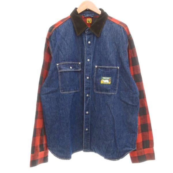 【HUMAN MADE　チェック シャツ バッファローチェック ヒューマンメイド HUMAN MADE CHECK SHIRT 黒赤 Mサイズ ヒューマンメイド チェック