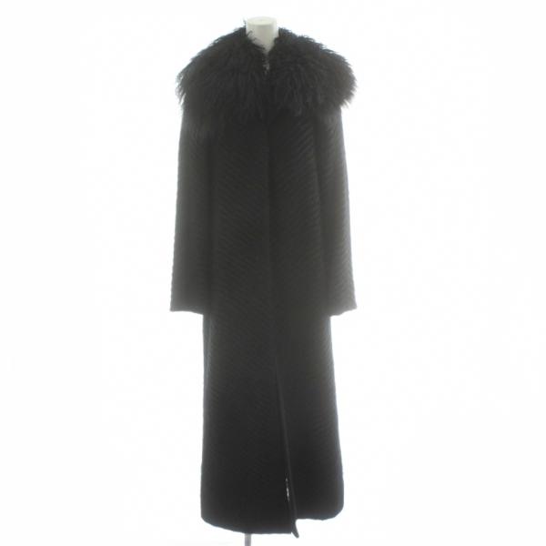 ダナキャランニューヨーク DKNY ロングコート ウール S 黒 ブラック