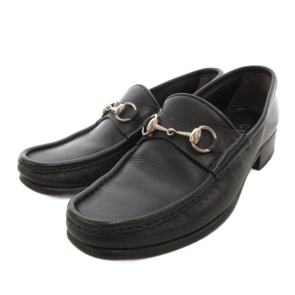 お値下げ♥GUCCI ファー付きローファー 黒　37.5 グッチ GUCCI *ファーローファー 37.5/23.5*ブラック黒ライトブラウン