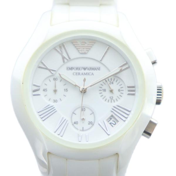 【✨美品✨】エンポリオアルマーニ AR-0582 腕時計　クロノグラフ　ホワイト EMPORIO ARMANI エンポリオアルマーニ AR-1404 腕時計 ウォッチ