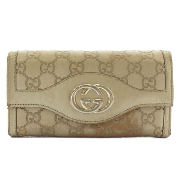 GUCCI（グッチ） 長財布 二つ折り レザー グッチシマ インター