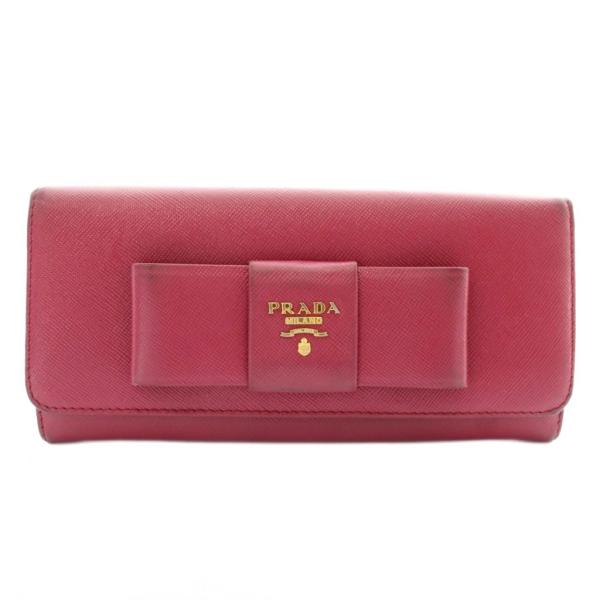 PRADA（プラダ） 長財布 二つ折り サフィアーノレザー リボン ロゴ