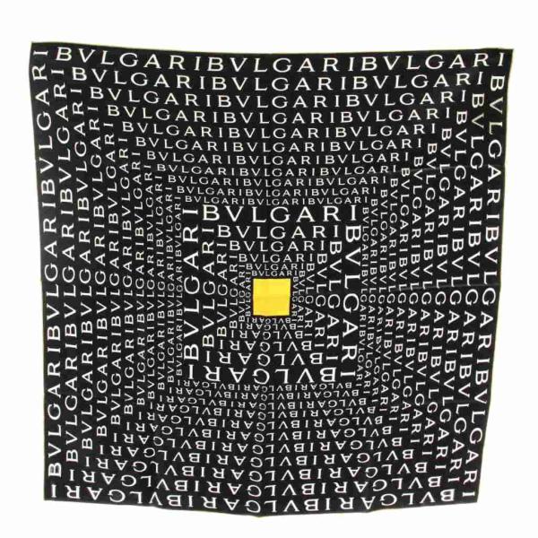 【大人気】BVLGARI 大判 スカーフ シルク ロゴ総柄 上品 大人可愛い BVLGARI（ブルガリ） 未使用品 スカーフ 大判 絹 シルク ロゴ 総柄 黒