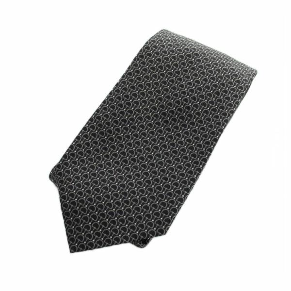 グッチ GUCCI ネクタイ ワイドタイ 絹 シルク ロゴ 総柄 黒 ブラック ■GY18 /MQ ■OH メンズ