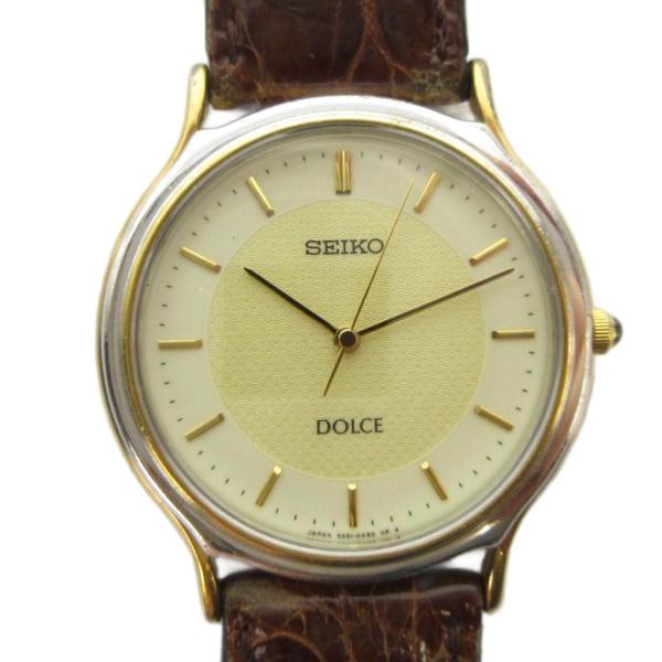 ✨SEIKO✨セイコー✨ドルチェ✨5E61-5A20✨ダイヤ1P付き✨腕時計✨ セイコー SEIKO 5E61-0A20 DOLCE 腕時計 ウォッチ クォーツ レザー