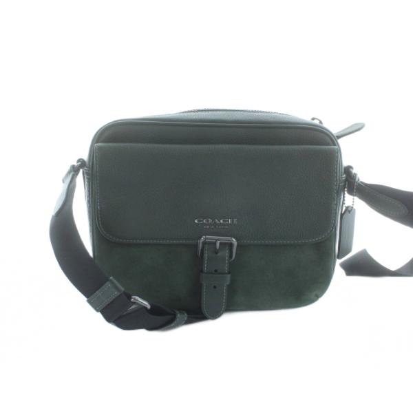 コーチ CB906 ショルダーバッグ 斜めがけ スエードレザー ロゴ 緑 COACH（コーチ） COACH CB906 ショルダーバッグ 斜めがけ スエード