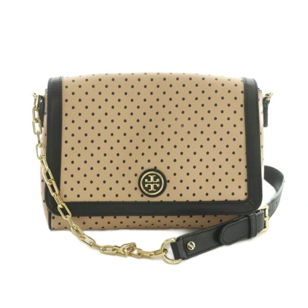 トリーバーチ ショルダーバッグ ドット柄 フラップ ピンクベージュ 黒 Tory Burch - トリーバーチ ショルダーバッグ ドット柄 フラップ
