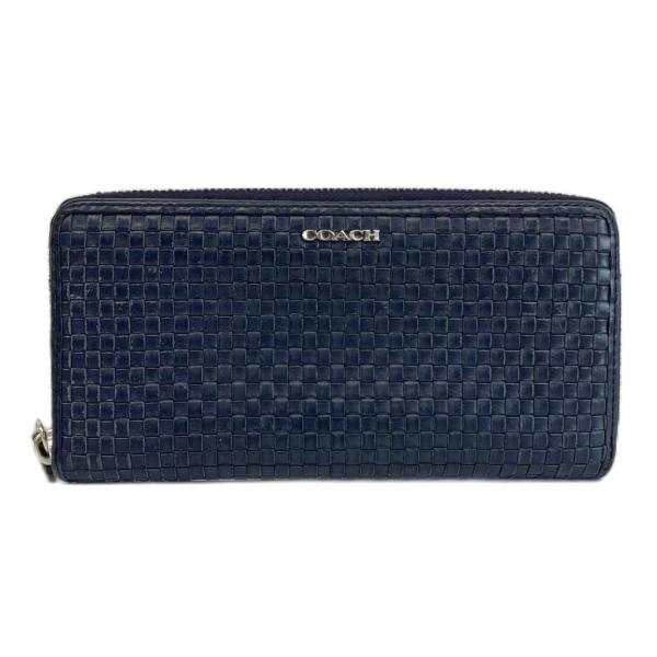 コーチ 長財布 ラウンドファスナー レザー ネイビー シグネチャー ユニセックス COACH（コーチ） 並行輸入 長財布(ラウンドファスナー) シグネチャー