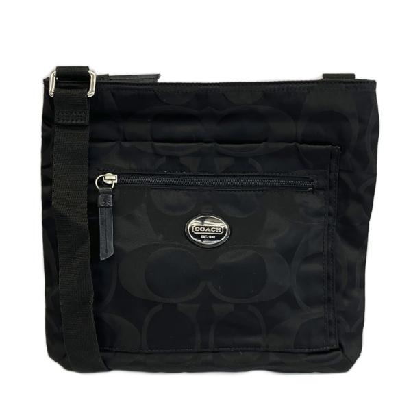 COACH ショルダーバッグ ナイロン シグネチャー ロゴ 黒 F77408 vectorpremium_165-502603150053