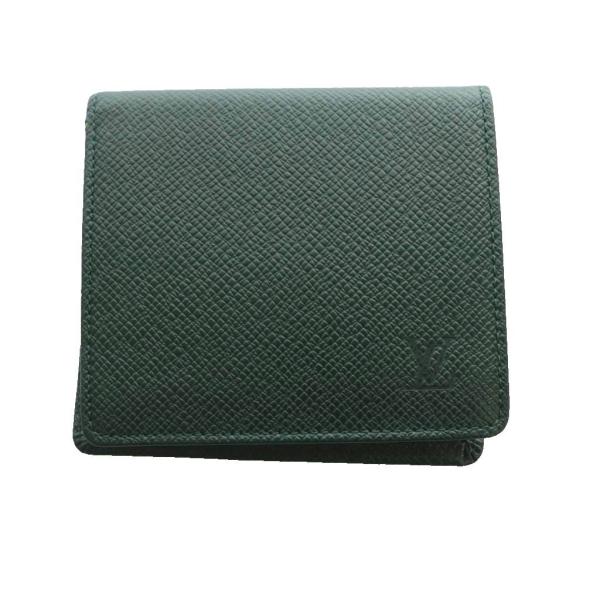 【極美品】ルイヴィトン 2つ折り財布 タイガ 本革 レザー アルドワーズ 緑 LOUIS VUITTON（ルイ・ヴィトン） タイガ Taiga 二つ折り財布 ダーク