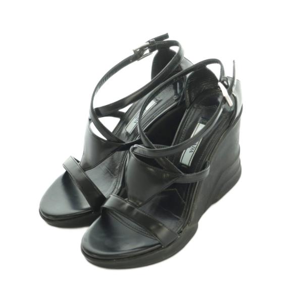 PRADA（プラダ） サンダル ストラップ ウェッジソール レザー 35.5