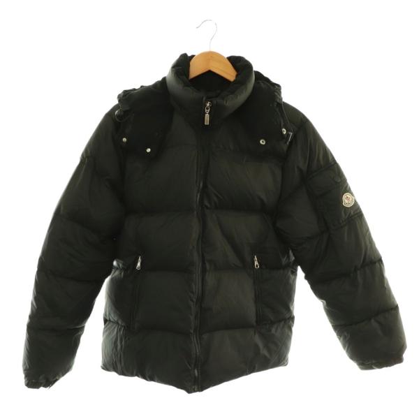 モンクレール　黒 ジャンパー・ブルゾン MONCLER (モンクレール) フード シーズンロゴ フルジップ ブルゾン