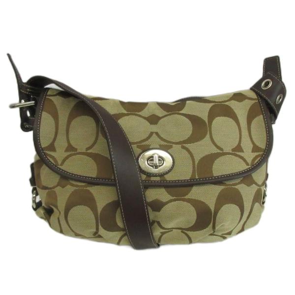 COACH（コーチ） ショルダーバッグ キャンバス レザー シグネチャー