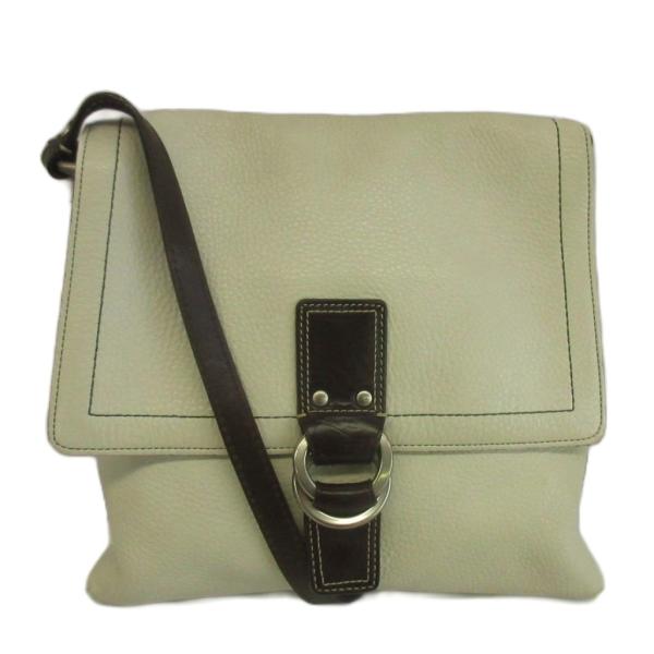 COACH（コーチ） ショルダーバッグ レザー フラップ ロゴ 白 ホワイト