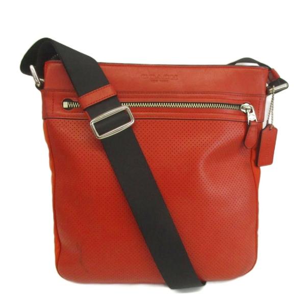 COACH（コーチ） ショルダーバッグ レザー パンチング ロゴ 型押し 赤