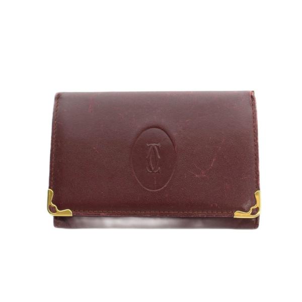 Cartier（カルティエ） カードケース 名刺入れ レザー ロゴ 赤 レッド